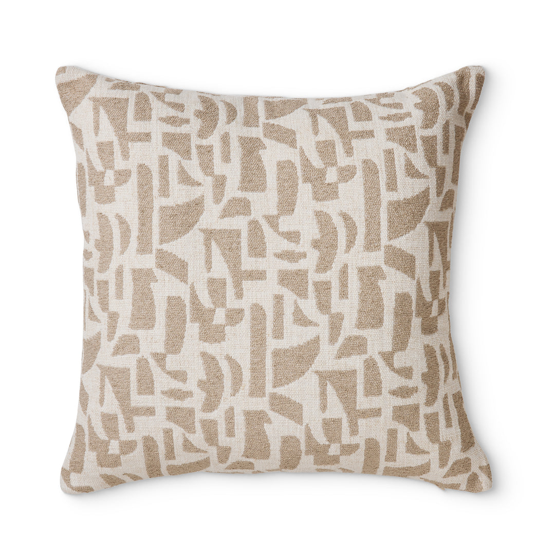 Metro Taupe Jacquard Cushion - Madras Link