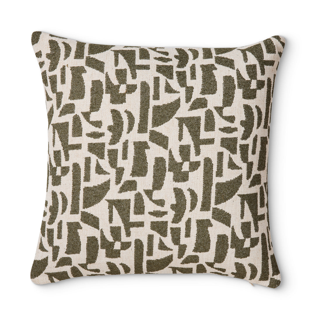 Metro Olive Jacquard Cushion
