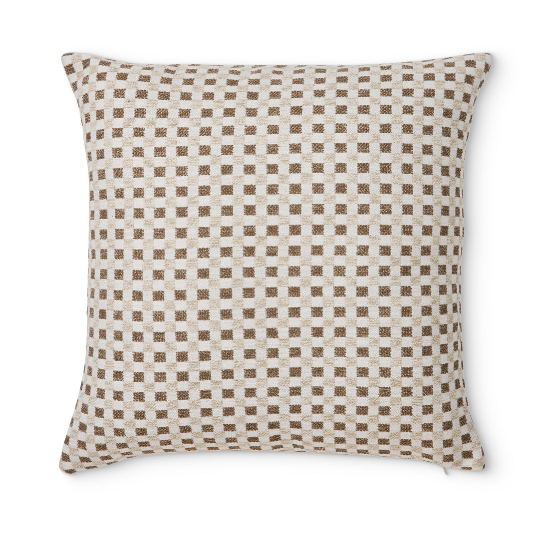 Checkers Beige/Coffee Cushion - Madras Link