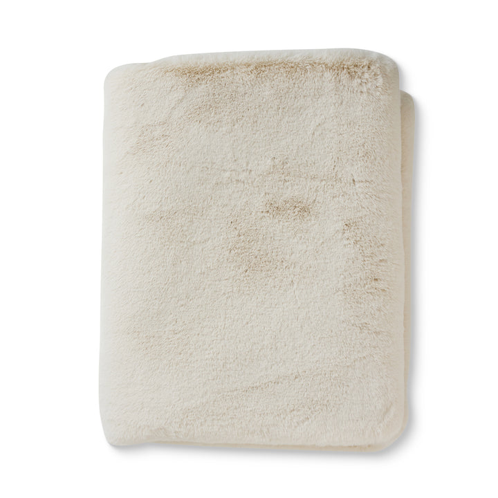 Arctic Cream Faux Fur Throw - Madras Link