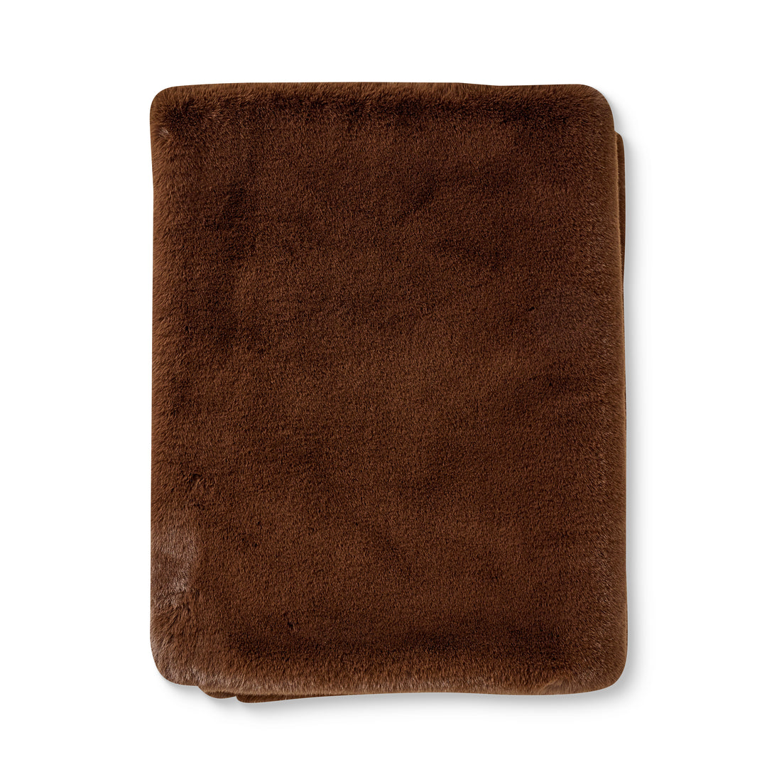 Arctic Chocolate Faux Fur Throw - Madras Link