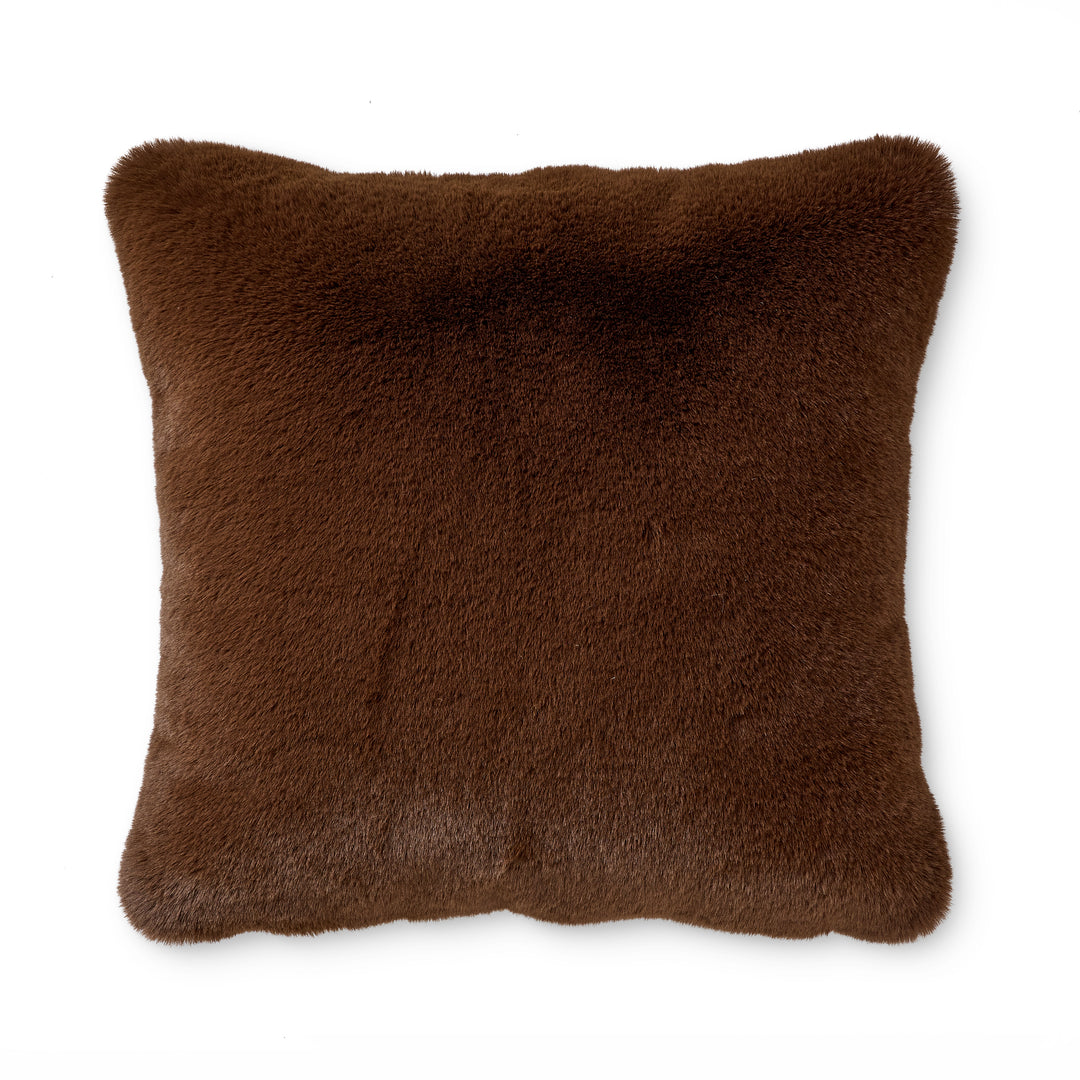 Arctic Chocolate Faux Fur Cushion - Madras Link