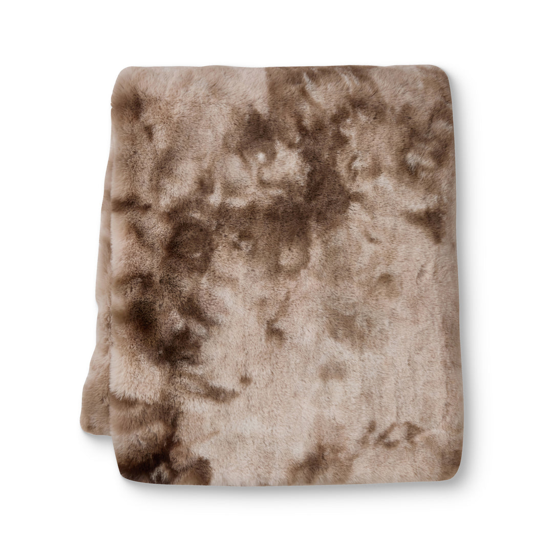 Alaska Brown Multi Faux Fur Throw - Madras Link