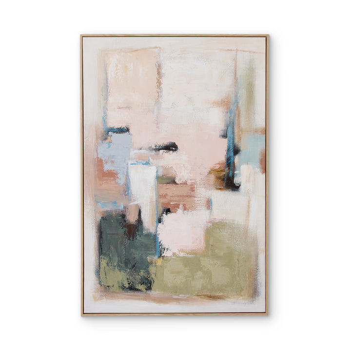 Abstract Rust/Green Vertical Wall Art