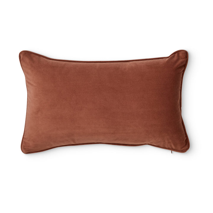 Mira Velvet Russet Lumbar Cushion - Madras Link