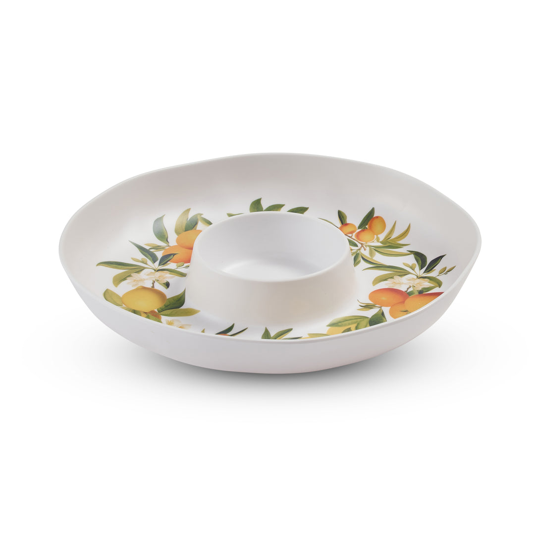 Citrus Grove Melamine Chip Dip Platter - Madras Link