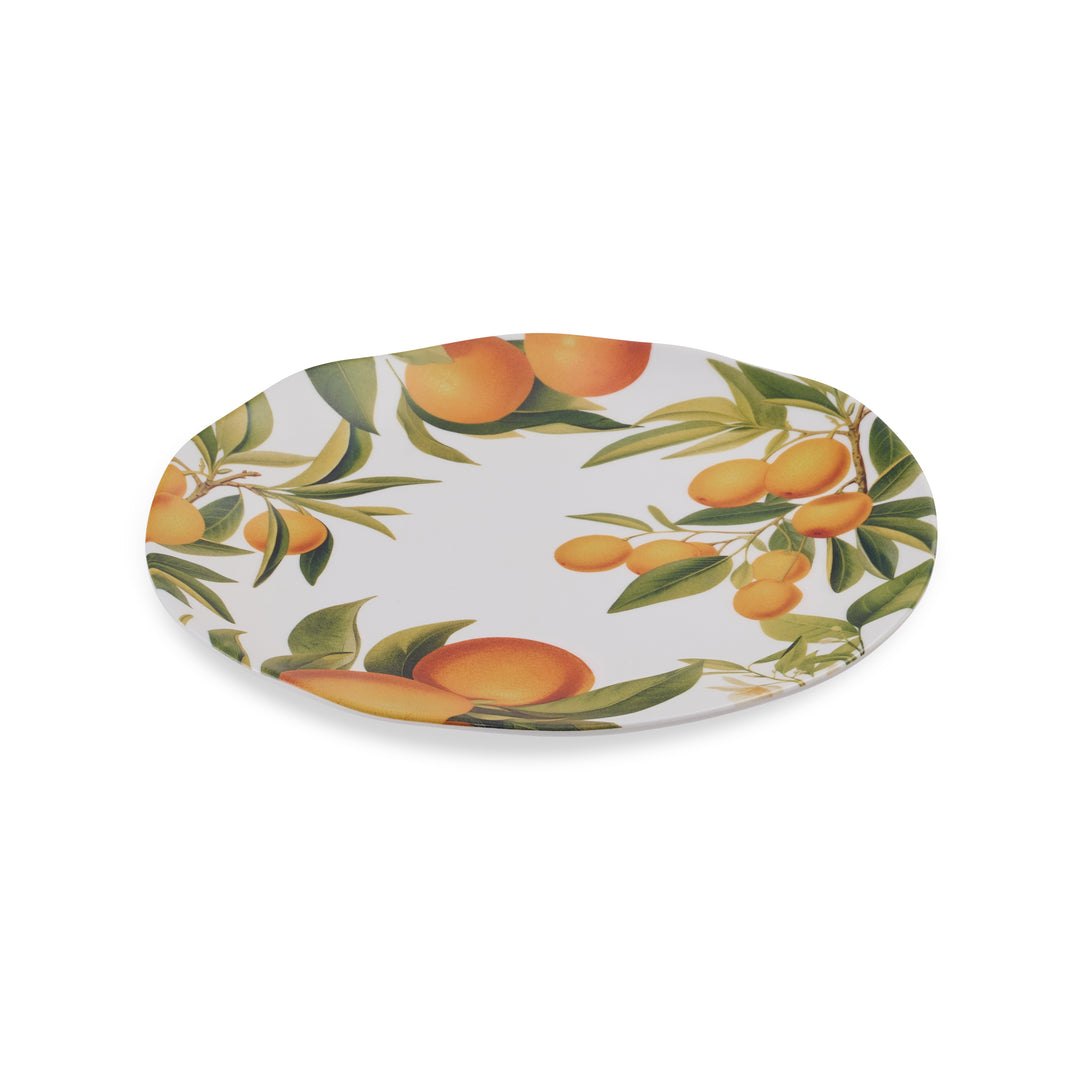 Citrus Grove Orange Melamine Large Plate - Madras Link