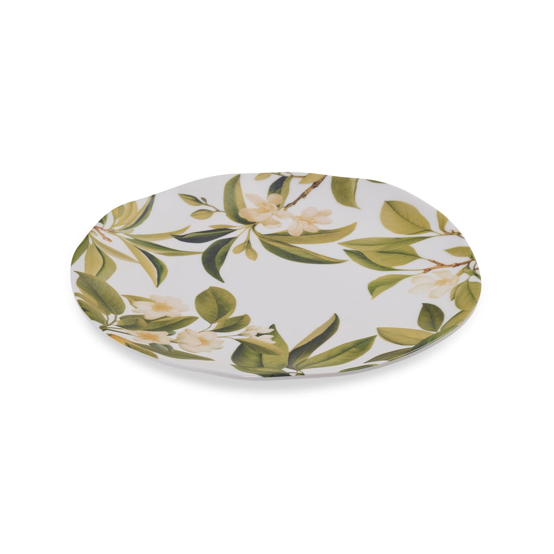 Citrus Grove Leaves Melamine Large Plate - Madras Link