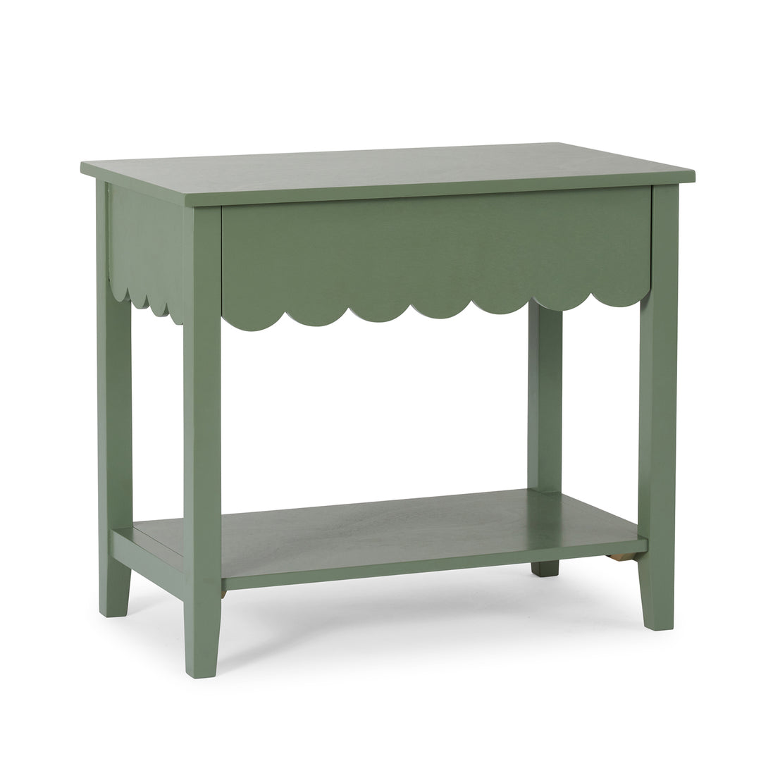 Lucille Sage Scallop Bedside Table