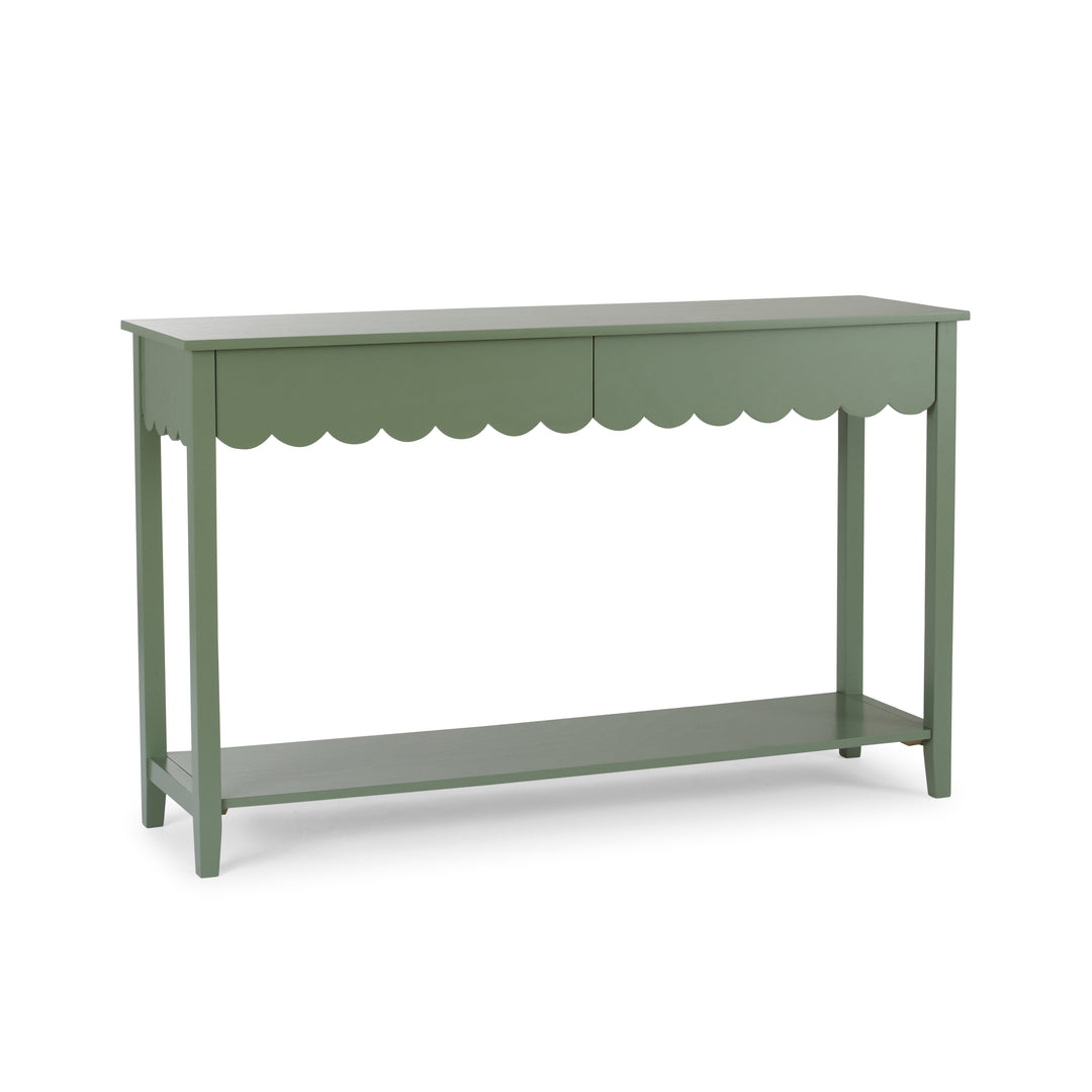 Lucille Sage Scallop Console Table