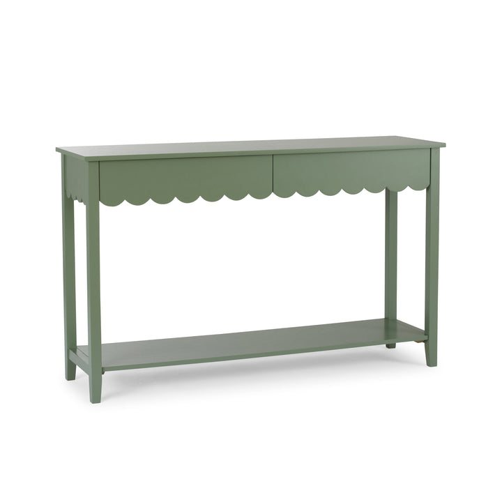 Lucille Sage Scallop Console Table