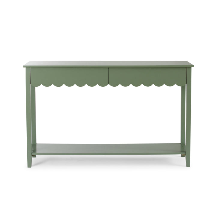 Lucille Sage Scallop Console Table