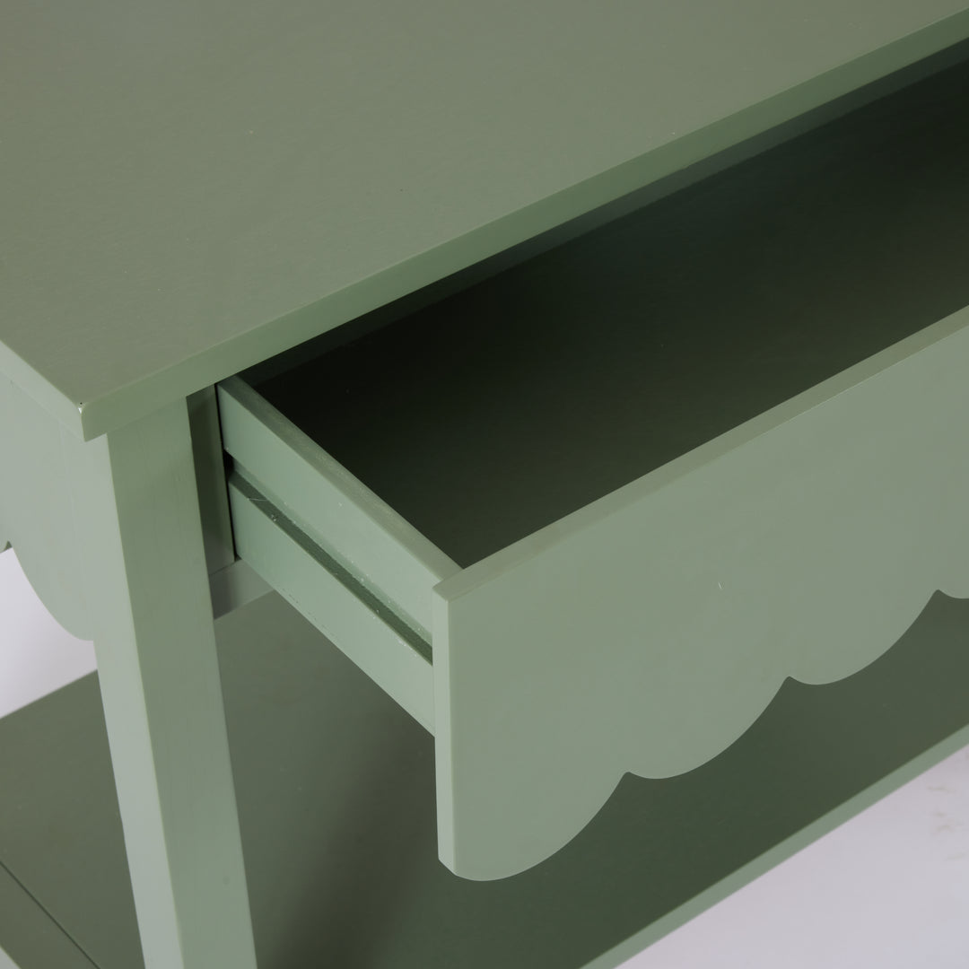 Lucille Sage Scallop Console Table