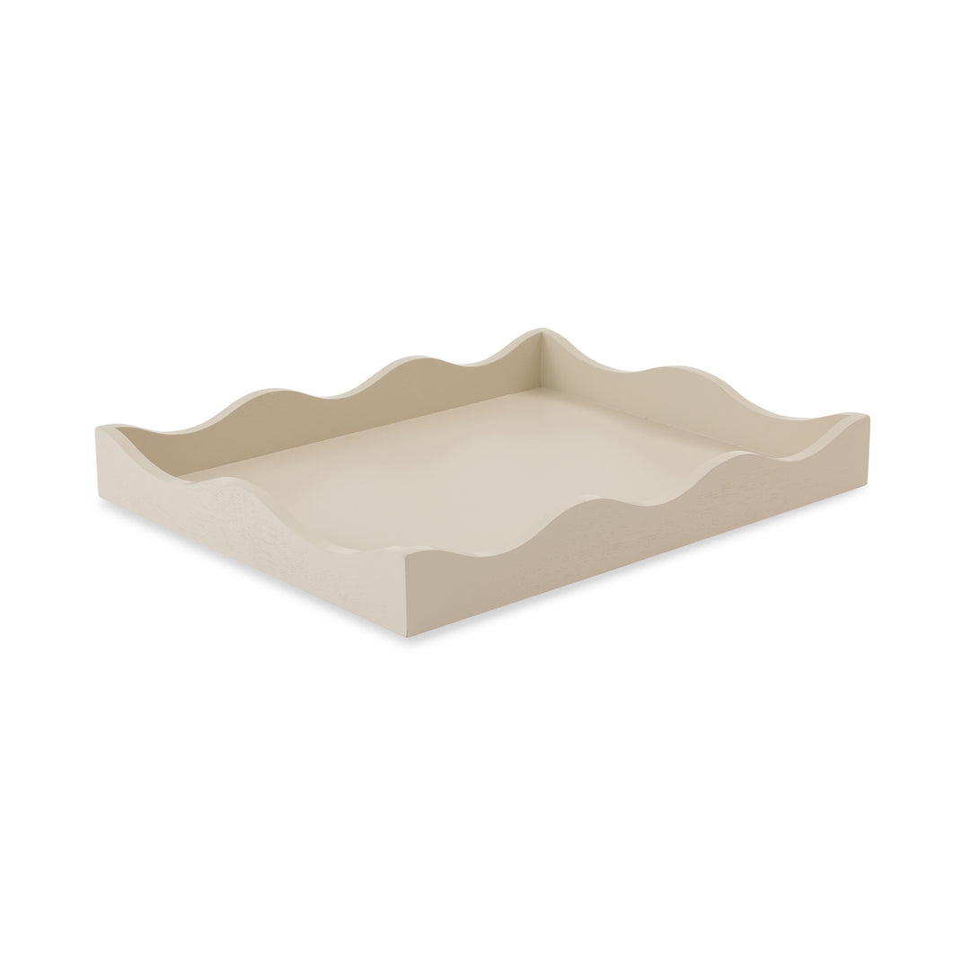 Carey Cream Rectangle Wavy Tray - Madras Link