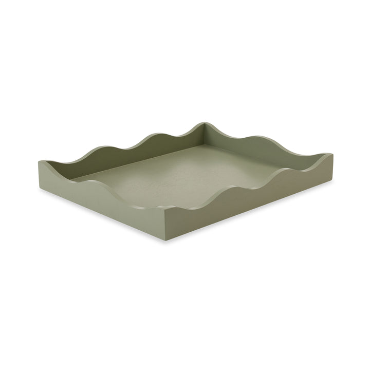 Carey Sage Rectangle Wavy Tray