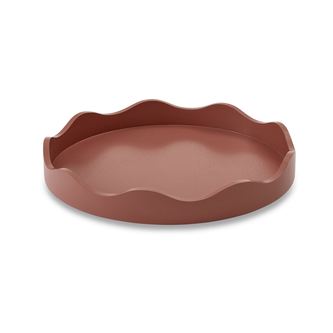 Carey Rosewood Round Wavy Tray - Madras Link