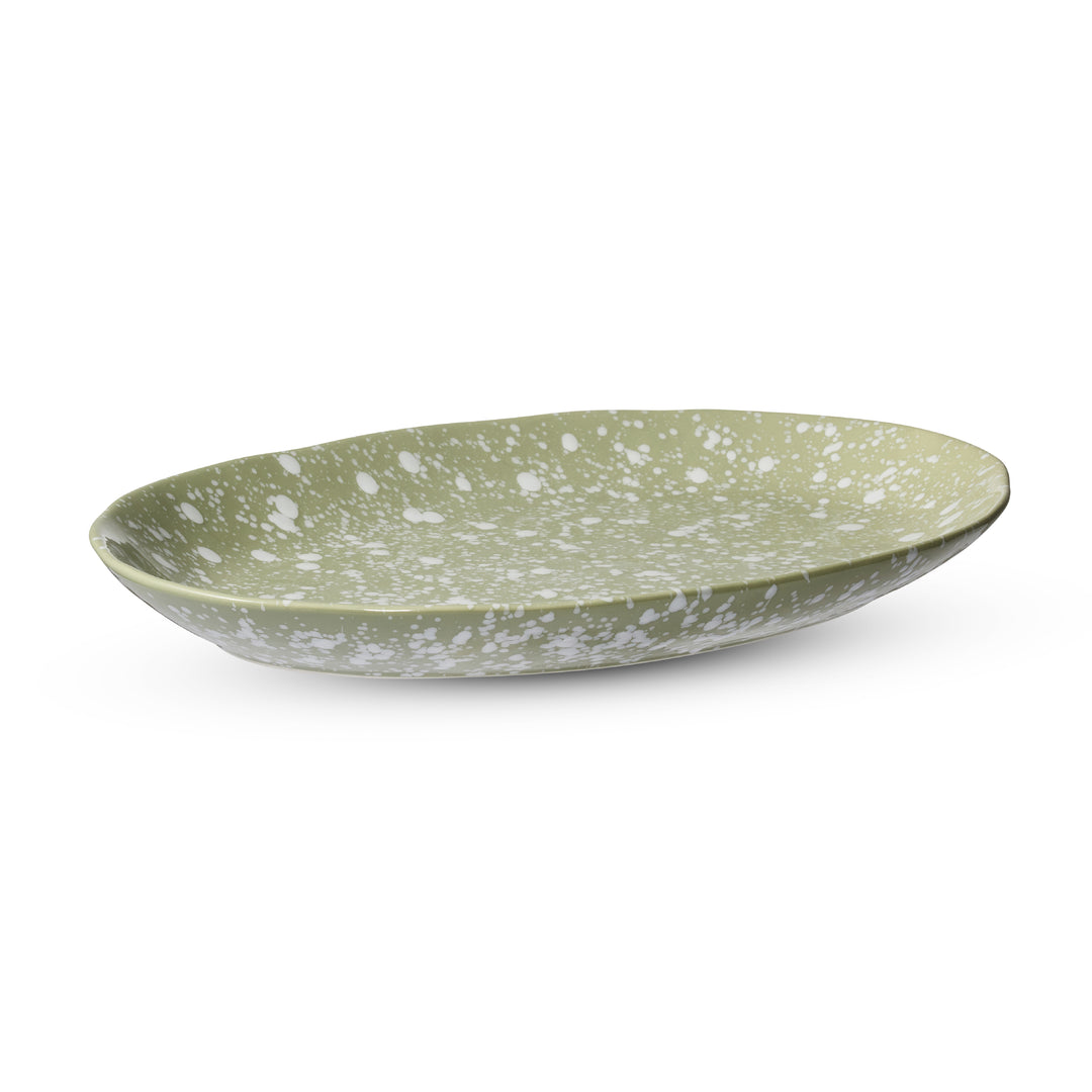 Speckle Green/White Oval Platter Large