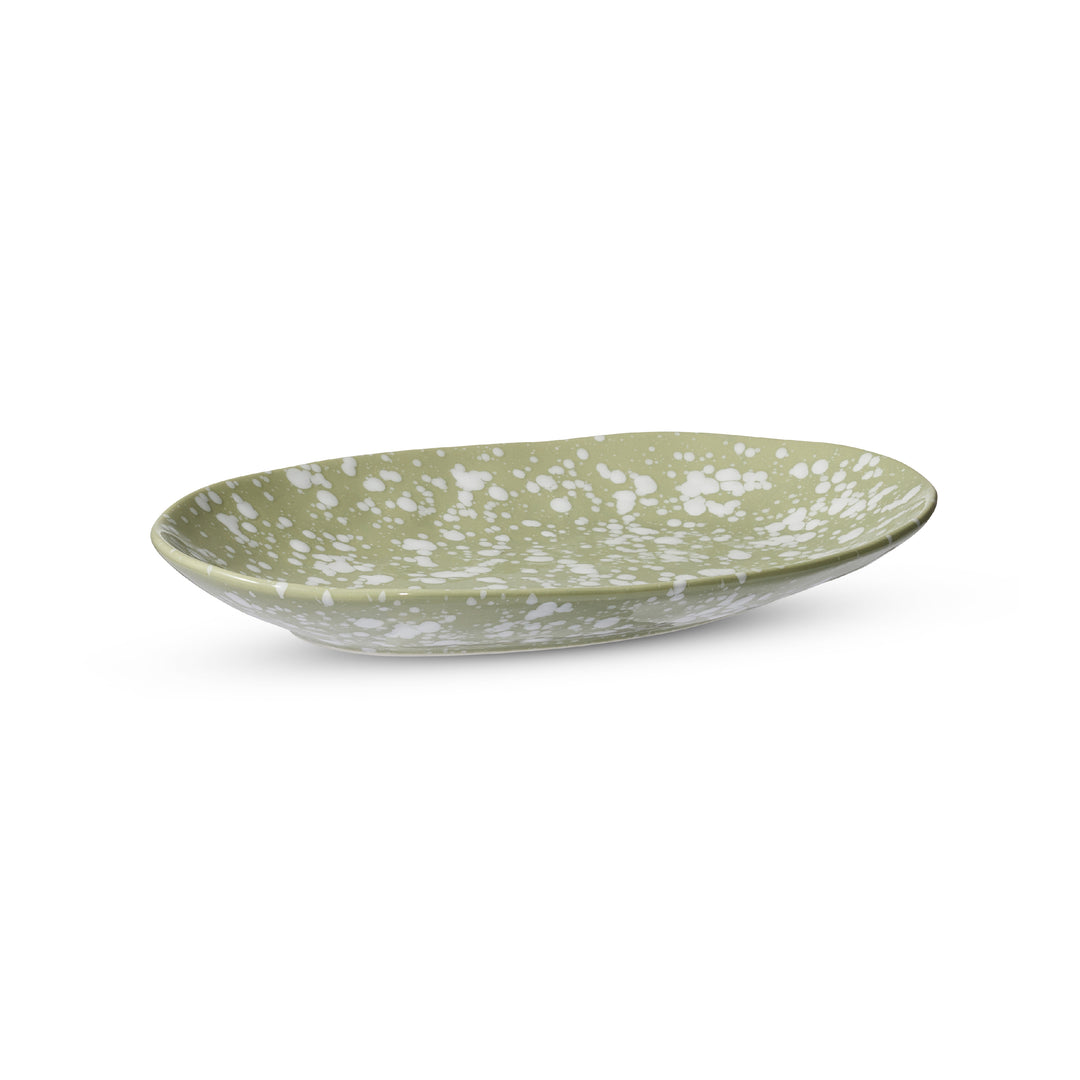 Speckle Green/White Oval Platter Small