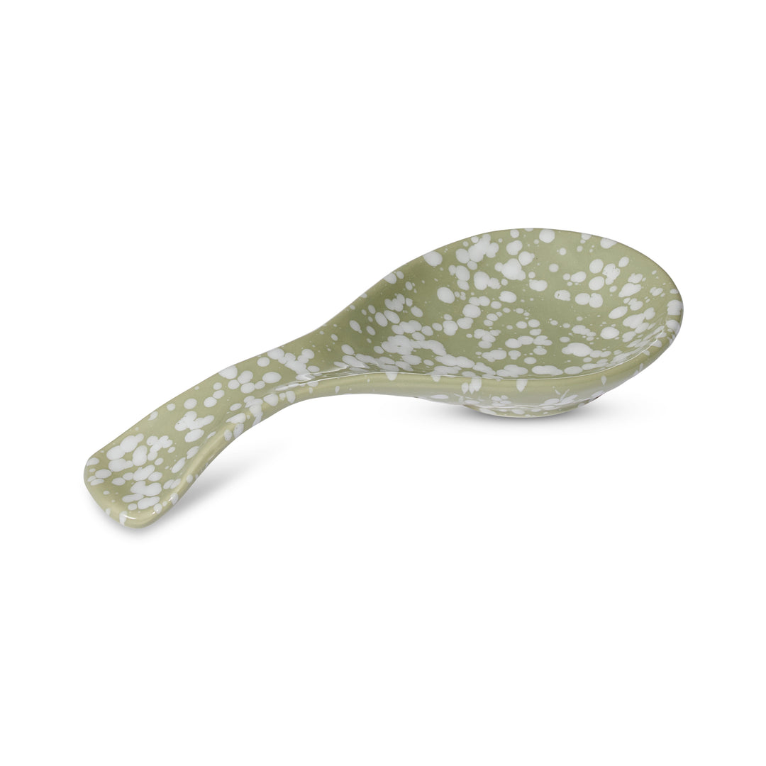 Speckle Green/White Spoon Rest
