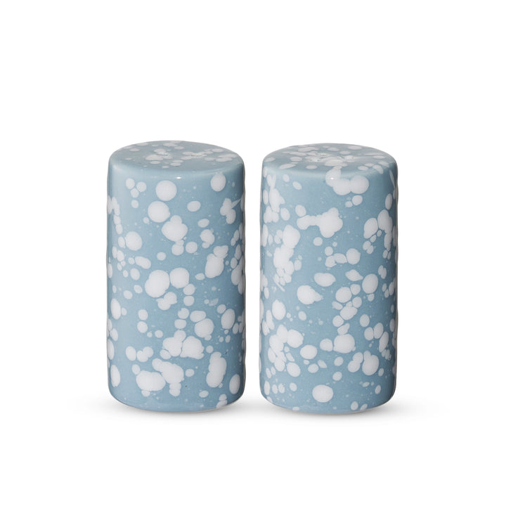 Speckle Light Blue/White Salt & Pepper Shaker Set