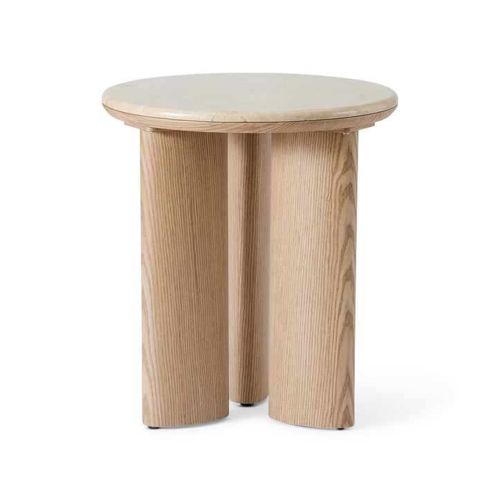 Carlyle Brown Marble/Oak Side Table