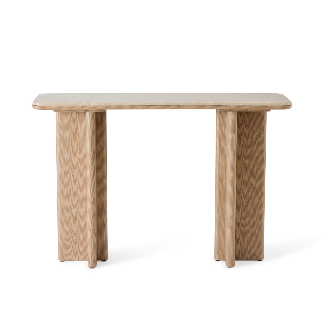 Carlyle Brown Marble/Oak Console Table