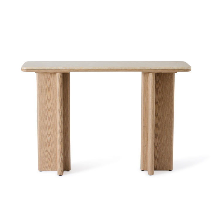 Carlyle Brown Marble/Oak Console Table