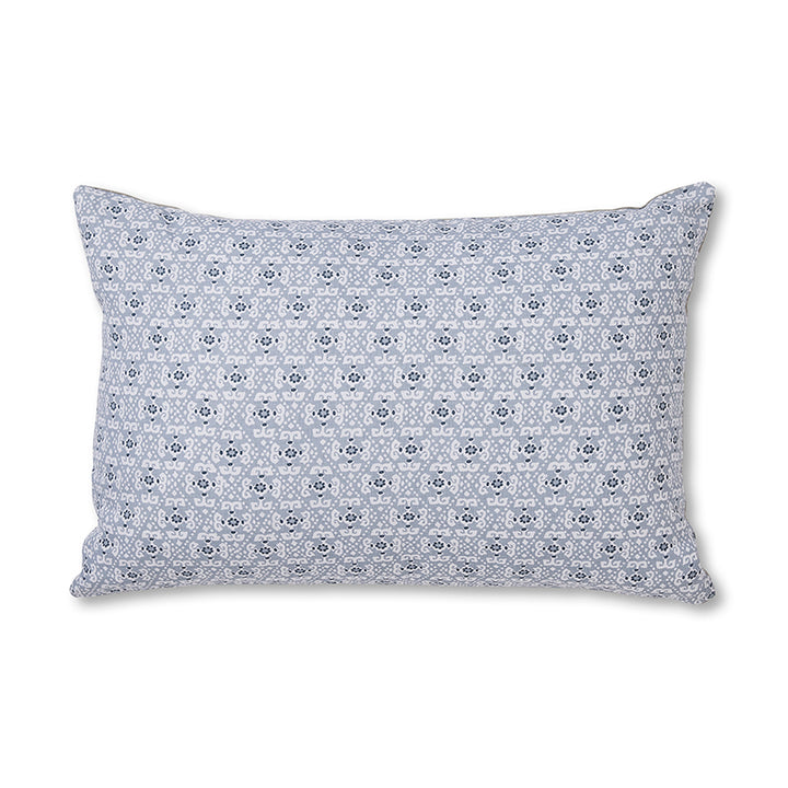 Francis Blue Linen Lumbar Cushion - Madras Link