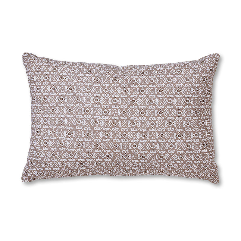Francis Coffee Linen Lumbar Cushion - Madras Link