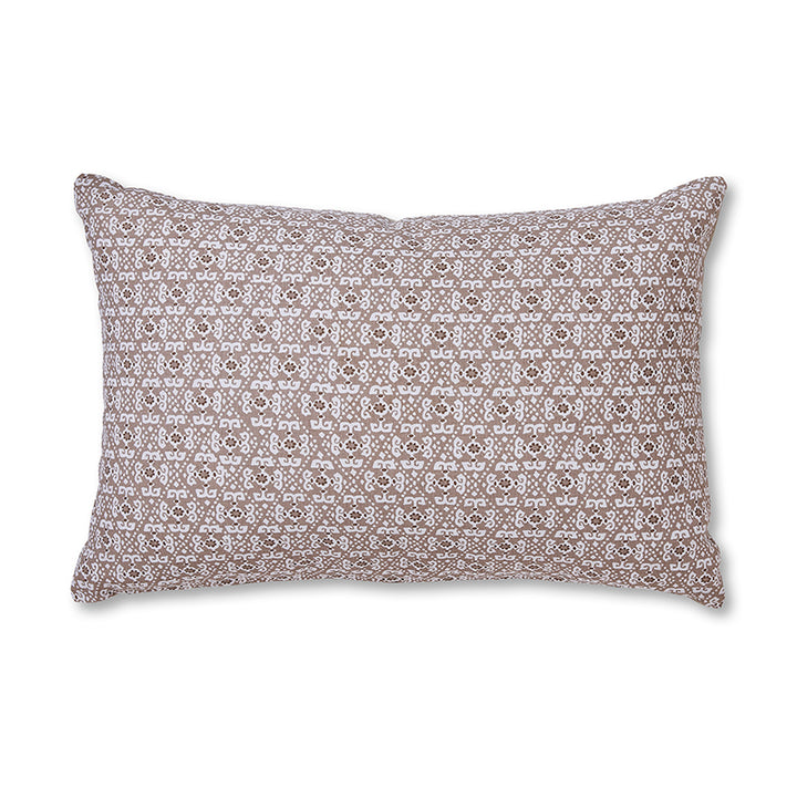 Francis Coffee Linen Lumbar Cushion - Madras Link