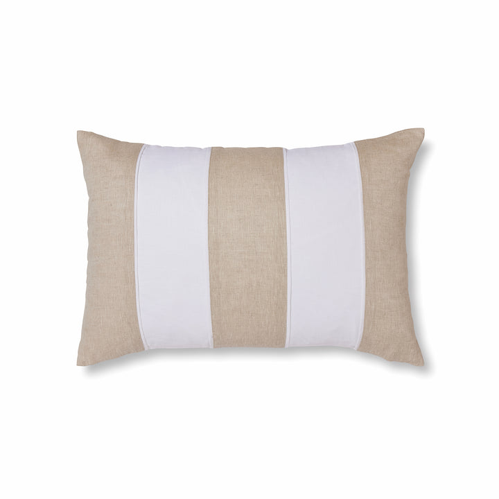 Riley White / Linen Patch Cushion - Madras Link
