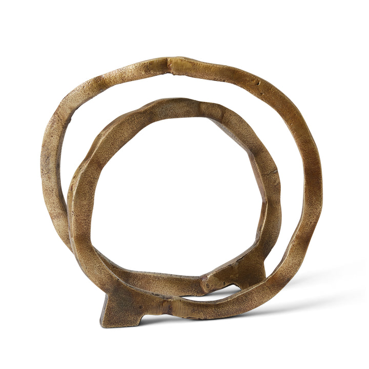 August Abstract Antique Brass Sculpture - Madras Link