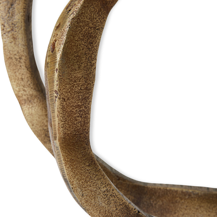 August Abstract Antique Brass Sculpture - Madras Link