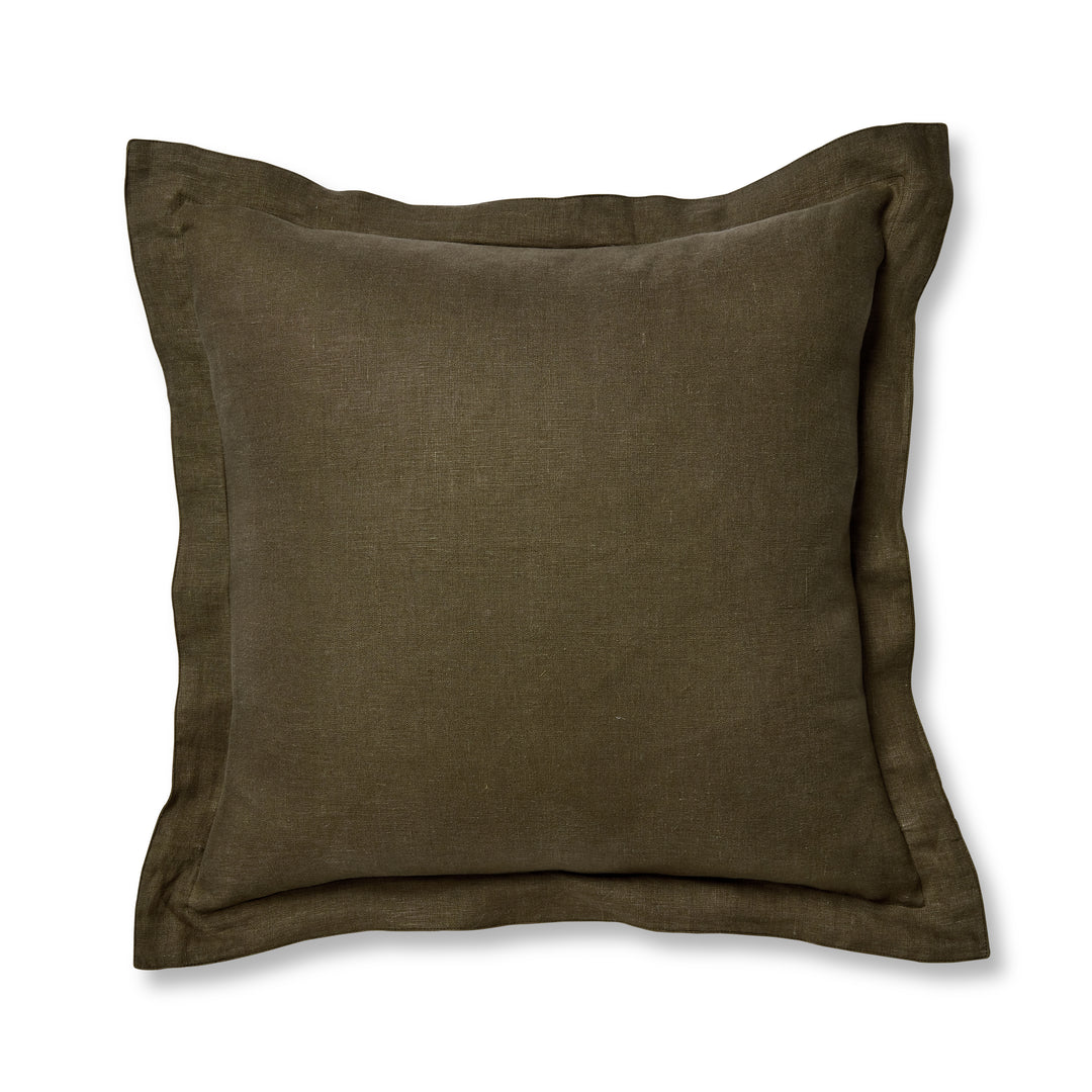 Riley Olive Linen Cushion - Madras Link