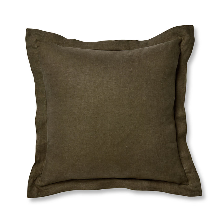 Riley Olive Linen Cushion - Madras Link