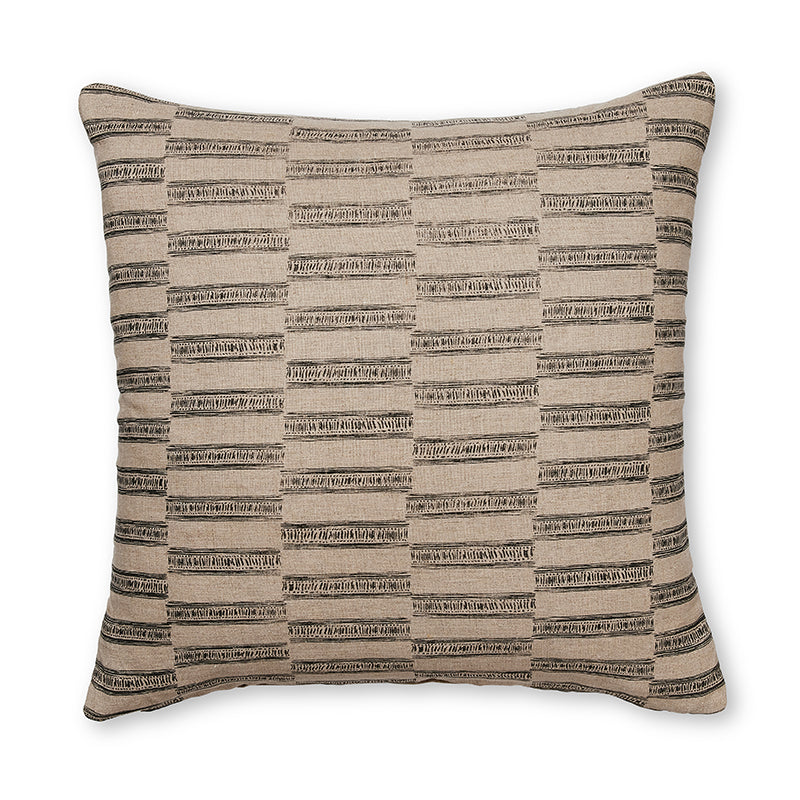 Xavier Black/Natural Linen Cushion - Madras Link