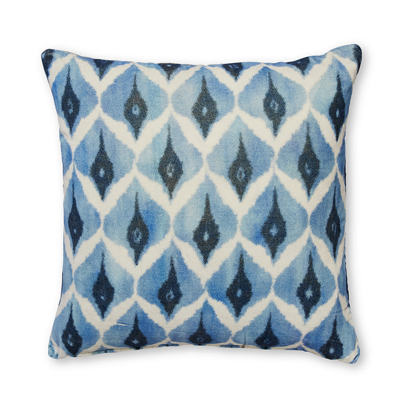 Oslo Blue Velvet Cushion - Madras Link