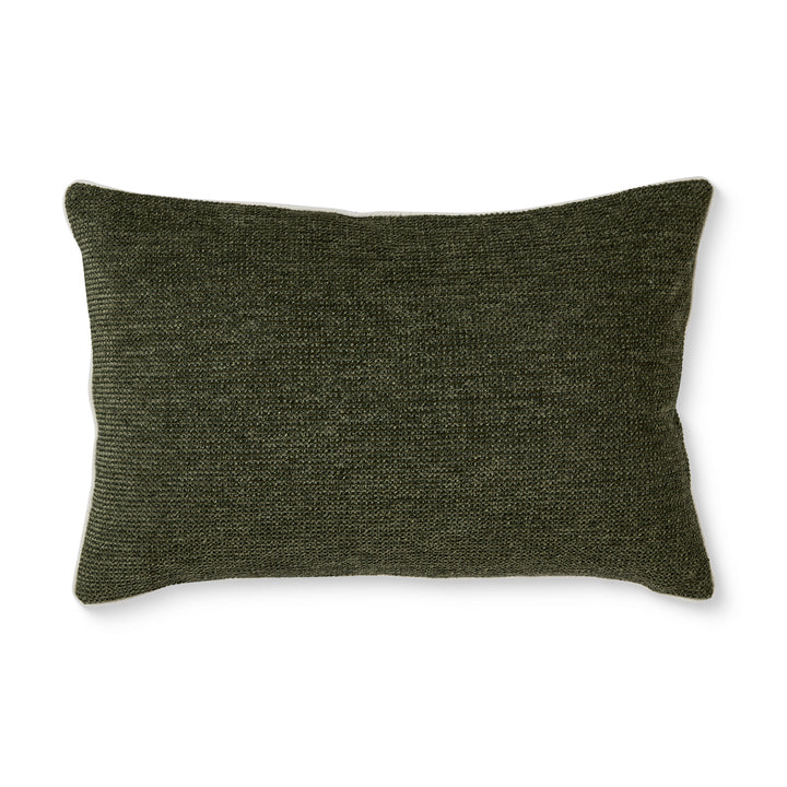 Casey Dark Green Melange Lumbar Cushion - Madras Link