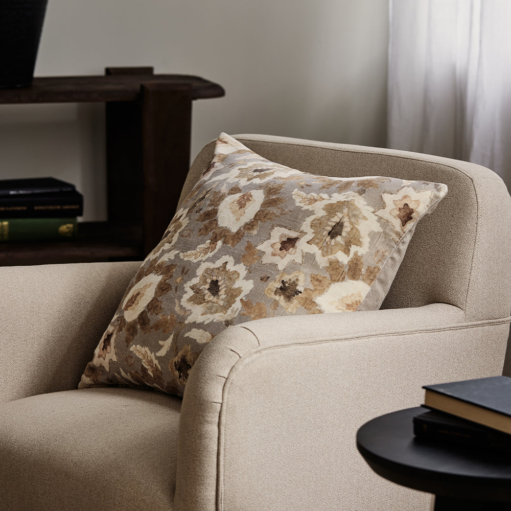 Griffith Velvet Beige Cushion - Madras Link