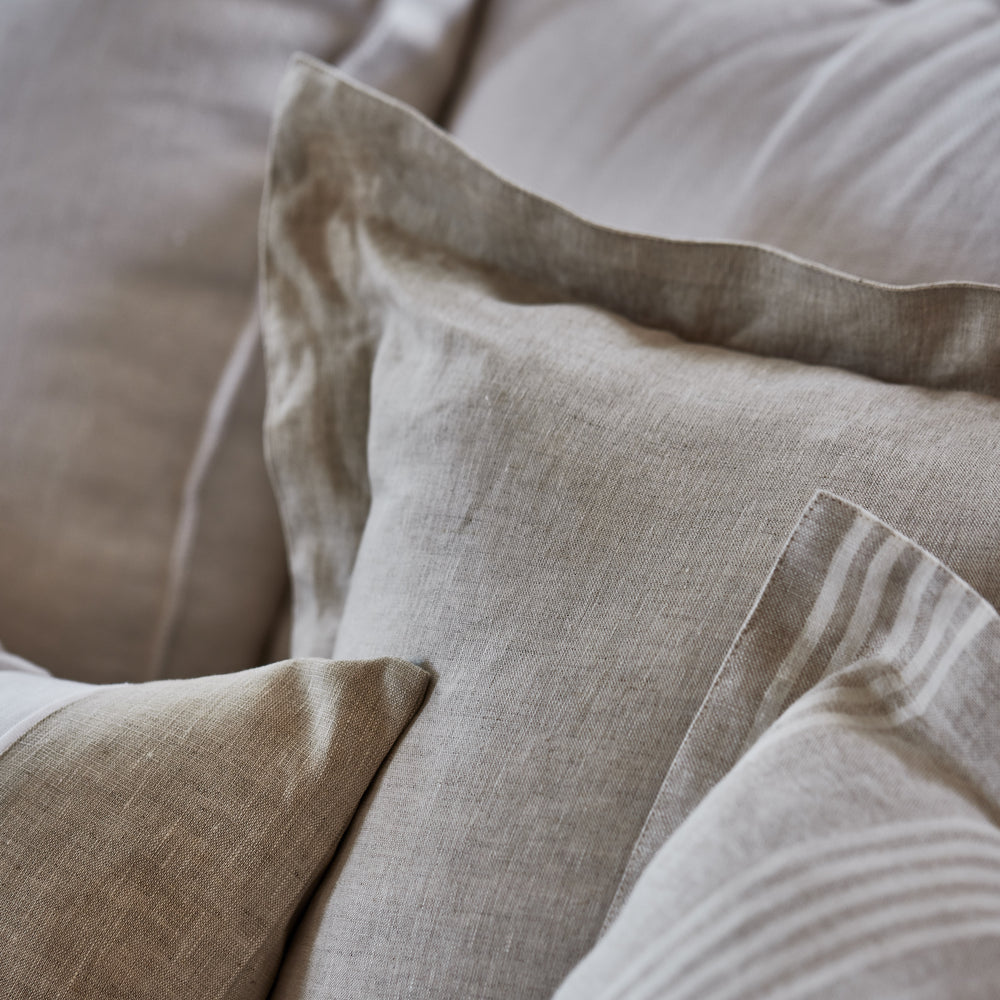 Riley Linen Cushion - Natural - Madras Link