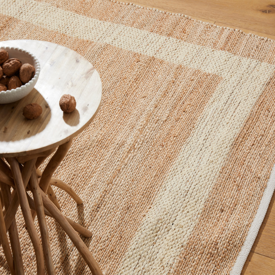 Foster Natural/White Border Rug - Madras Link