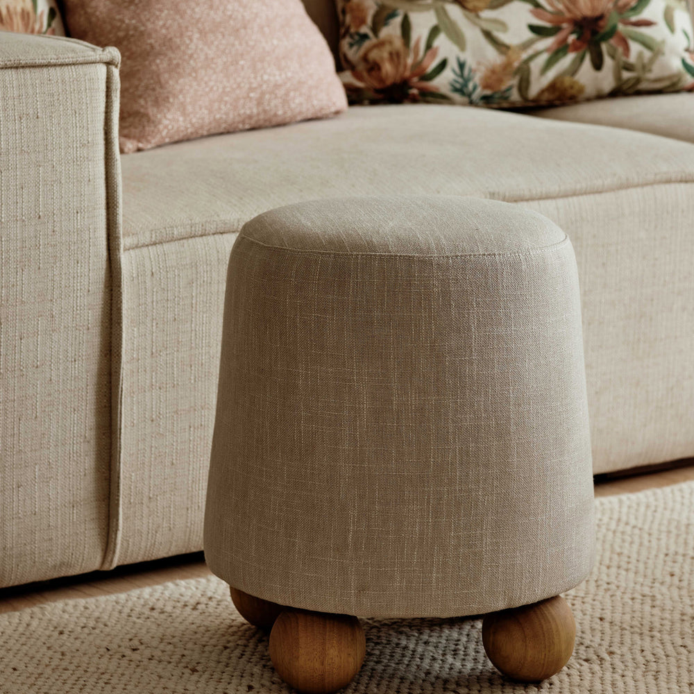 Sophie Natural Small Ottoman - Madras Link