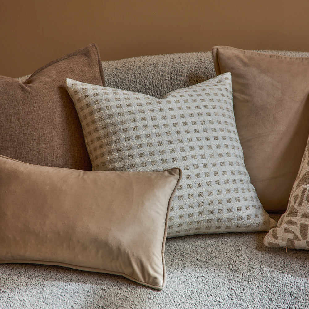 Checkers Cream/Beige Cushion - Madras Link