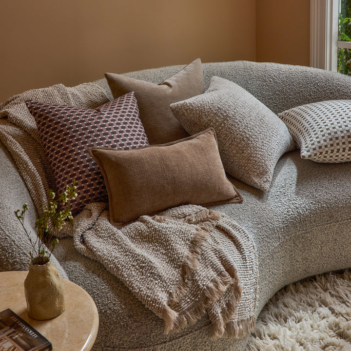 Gracie Check Coffee Cushion - Madras Link