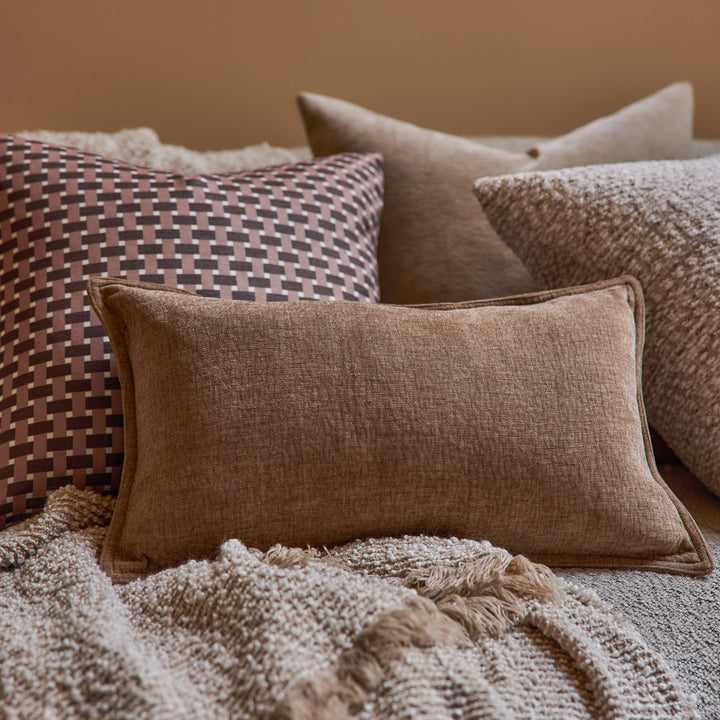 Blake Coffee Lumbar Cushion - Madras Link