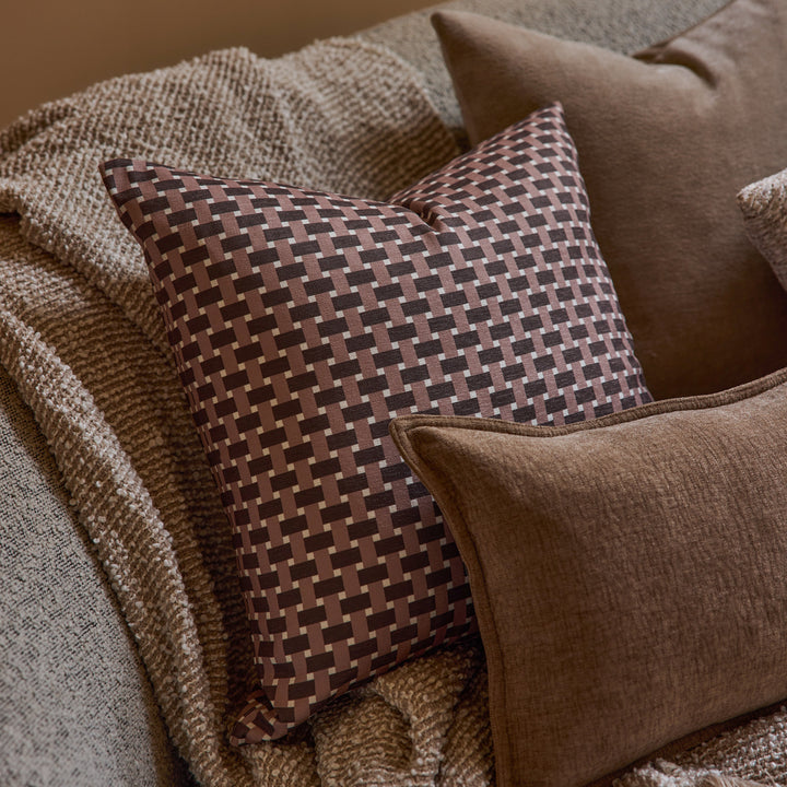 Gracie Check Coffee Cushion - Madras Link