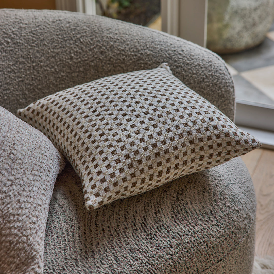 Checkers Beige/Coffee Cushion - Madras Link