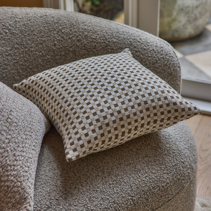 Checkers Beige/Coffee Cushion - Madras Link
