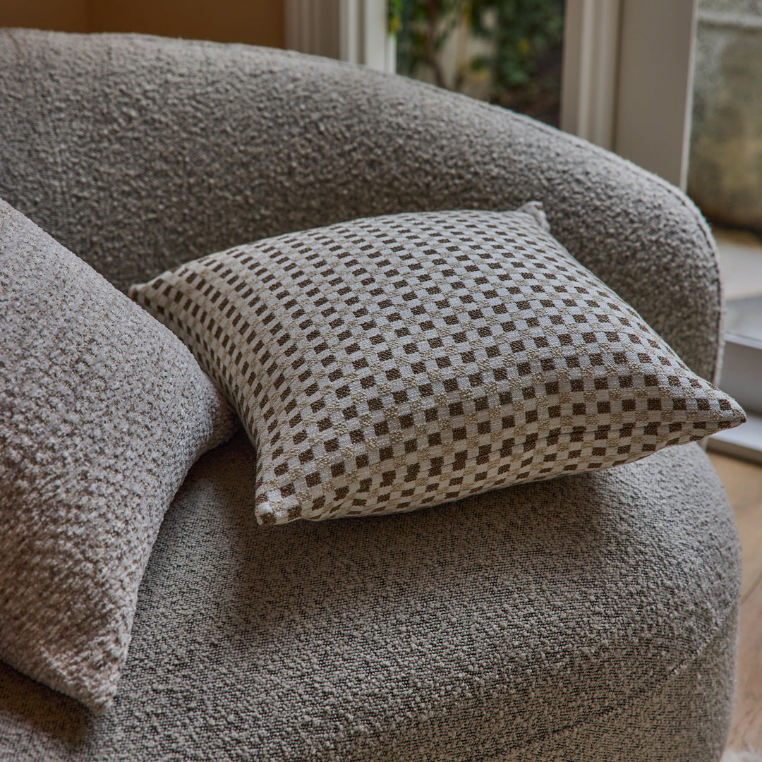 Checkers Beige/Coffee Cushion - Madras Link