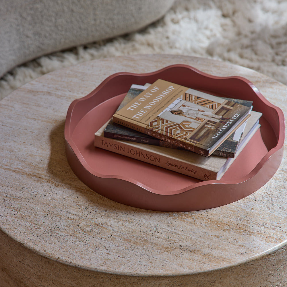 Carey Rosewood Round Wavy Tray - Madras Link
